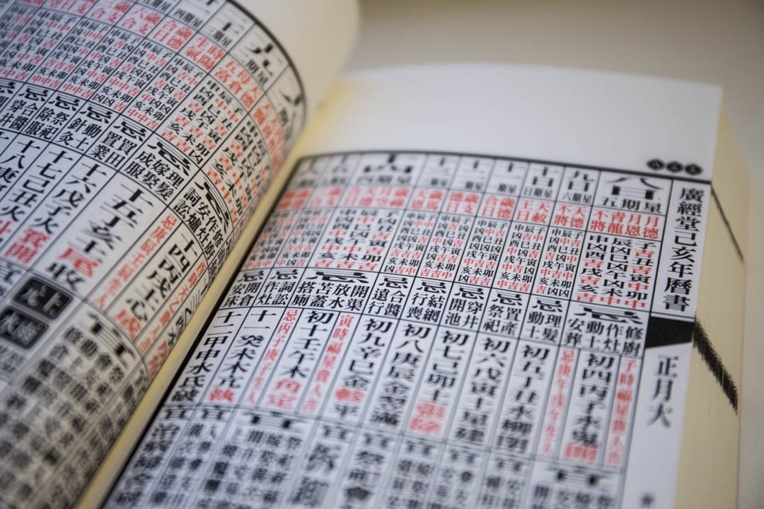 宜忌:通勝末載有由「蔡真步堂」編算的流年曆法,附有當日的吉凶時間與宜忌,是擇日的必備工具。